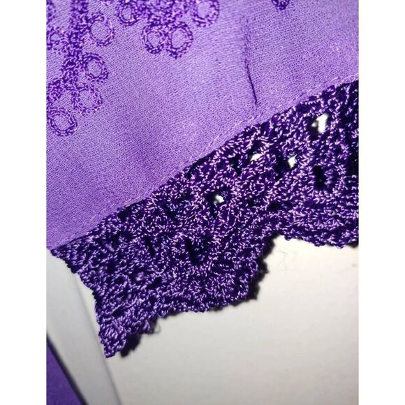 Lew Magram VINTAGE Women's Size Small Purple Embroidered 2 Piece Set Dress - Picture 10 of 10